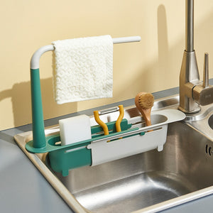 Telescopic sink rack